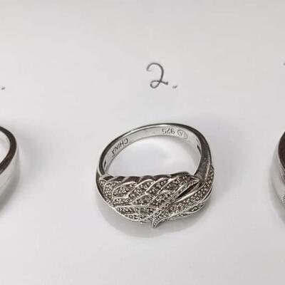 3 Sterling silver rings