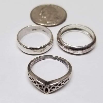 3 sterling silver rings