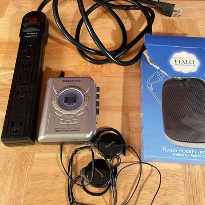 Lot 172  Halo Charger, Radio Cassette Walkman, and Power Strip