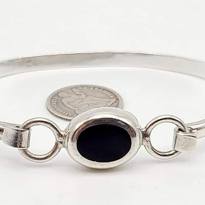 Sterling silver black onyx bracelet Stamped Mexico 21.3 g