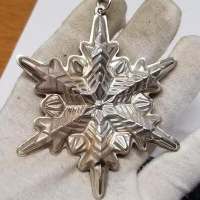 Pair vintage Gorham sterling silver Christmas ornaments 42 g