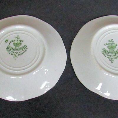 2 Antique Alfred Meakin Ltd England Semi Porcelain Butter Pats