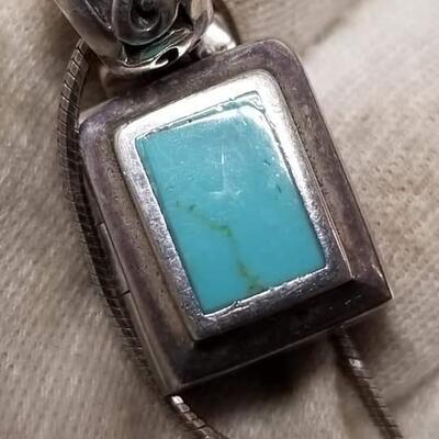 South west sterling silver turquoise  necklace buckle  52 g