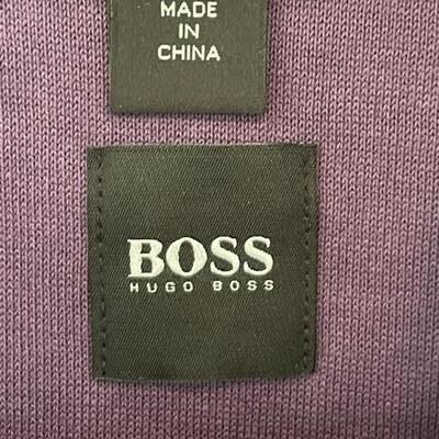 Lot 50 Boss Pullover Stretch Knit Shirt Zipper Neck Black Trim Size XXL Long Sleeve