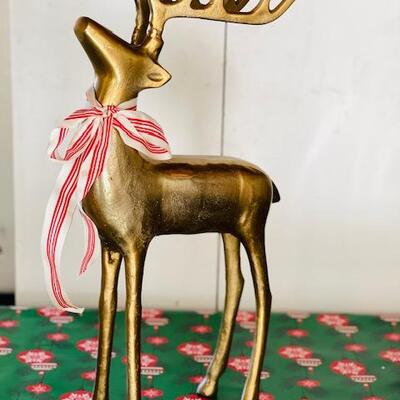 Lot 53 Brass Reindeer with Striped Ribbon 25