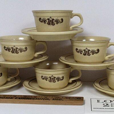 Pfaltzgraff Village Cup and Saucers, Set of 6
