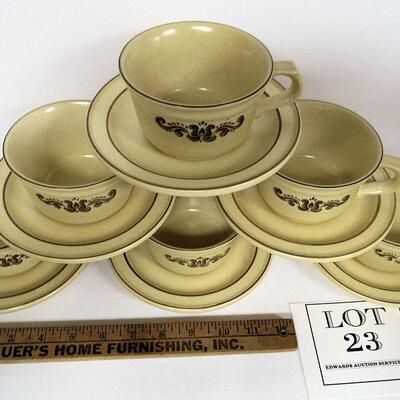 Pfaltzgraff Village Cup and Saucers, Set of 6