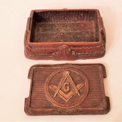 Lot #92  Vintage Sirocco Box with Masonic Emblem