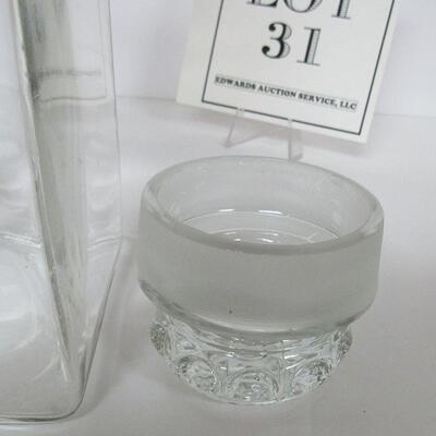 Vintage Tall Glass Apocathary Jar Original Ground Stopper