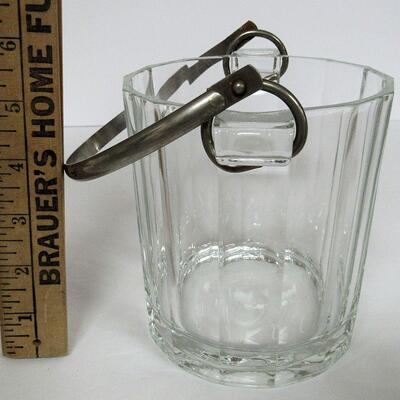 Older Glass Ice Bucket, Marked Italy on Bottom