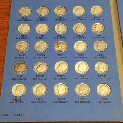 Rosevelt dimes book 1946 to 1967 reserve set
