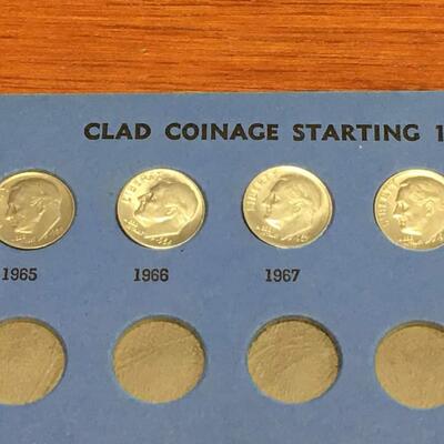 Rosevelt dimes book 1946 to 1967 reserve set