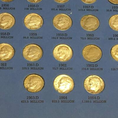 Rosevelt dimes book 1946 to 1967 reserve set