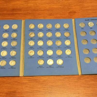 Rosevelt dimes book 1946 to 1967 reserve set