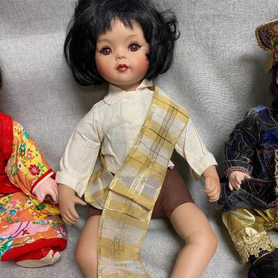 Variety Lot of 3 Ethnic Asian Dolls