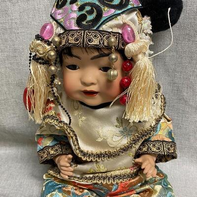 Ornate Costume Ethnic Asian Bisque & Composite Doll