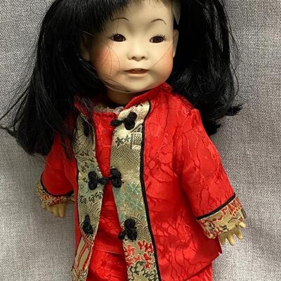 Antique JDK 243 Ethnic Asian Girl Bisque & Composite Doll