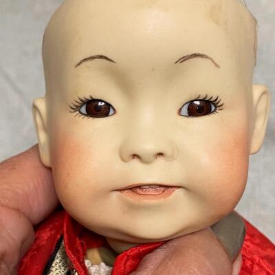 Antique JDK 243 Ethnic Asian Girl Bisque & Composite Doll