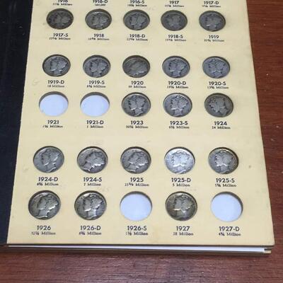 Mercury dime book 1916 to 1945  Not complete. Reserve set
