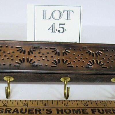 Copper On Wood Wall Key Holder, Read Description