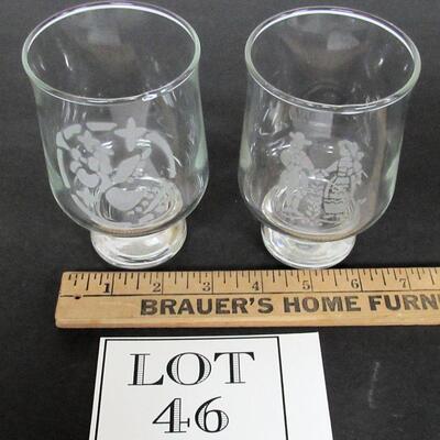 Pfaltzgraff Village Glass Candleholders in Copper Inserts, Goes With Village Pattern Dishes