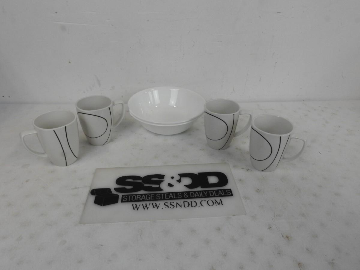 Corelle Coordinates Porcelain Cups and Bowls