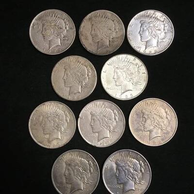 10  Silver peace dollars Reserve set