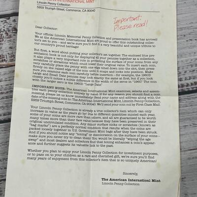 Lincoln Memorial Penny Collection 1959-1986