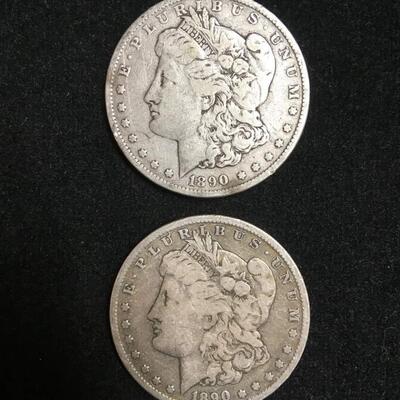 2 morgan silver dollars