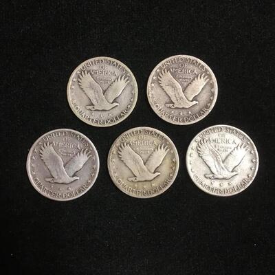 5 standing liberty quarters