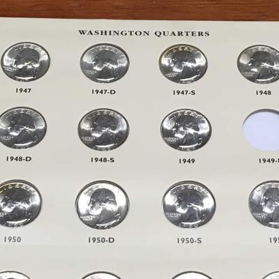 Brilliant uncirculated  Quarter book 1932 to 1967 incomplete. RESERVE