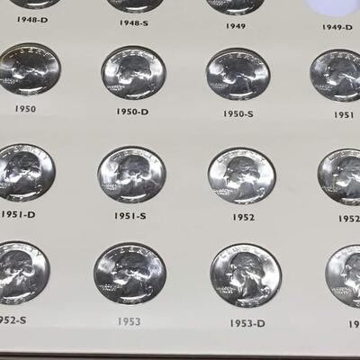 Brilliant uncirculated  Quarter book 1932 to 1967 incomplete. RESERVE