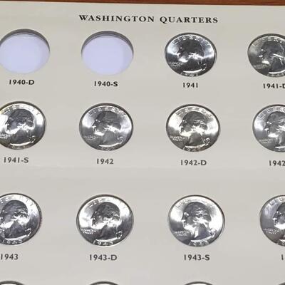 Brilliant uncirculated  Quarter book 1932 to 1967 incomplete. RESERVE
