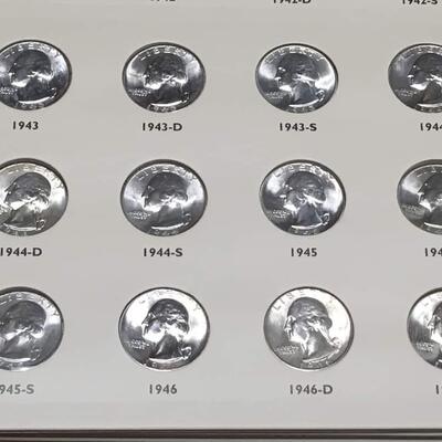 Brilliant uncirculated  Quarter book 1932 to 1967 incomplete. RESERVE