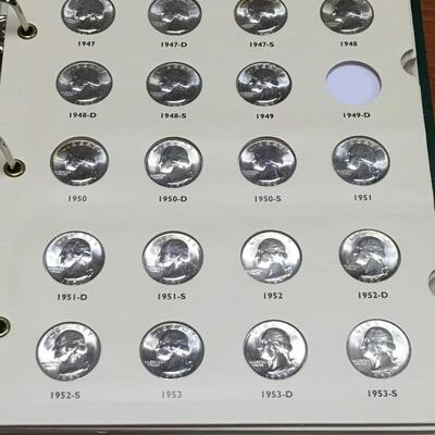 Brilliant uncirculated  Quarter book 1932 to 1967 incomplete. RESERVE