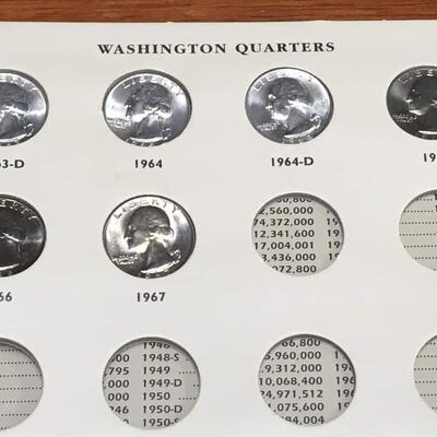 Brilliant uncirculated  Quarter book 1932 to 1967 incomplete. RESERVE