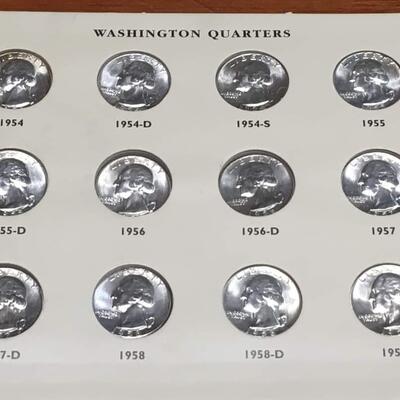 Brilliant uncirculated  Quarter book 1932 to 1967 incomplete. RESERVE