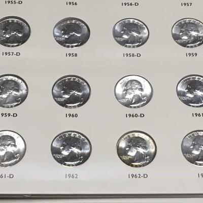 Brilliant uncirculated  Quarter book 1932 to 1967 incomplete. RESERVE
