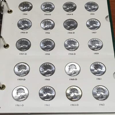 Brilliant uncirculated  Quarter book 1932 to 1967 incomplete. RESERVE