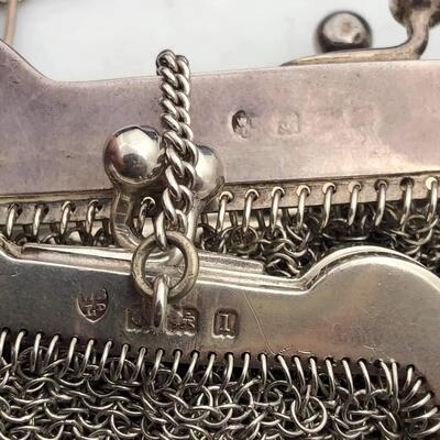 Sterling silver mesh vintage bag and purse 244 g