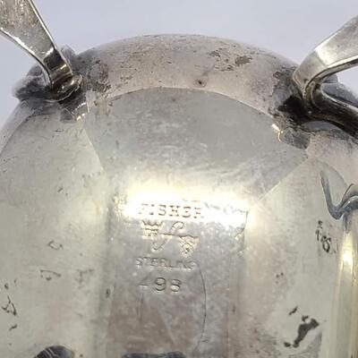 2 vintage 925 sterling fisher salt cellars with kobolt blue glass inserts.272 .g Reserve set