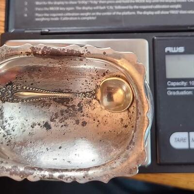 2 vintage 925 sterling fisher salt cellars with kobolt blue glass inserts.272 .g Reserve set