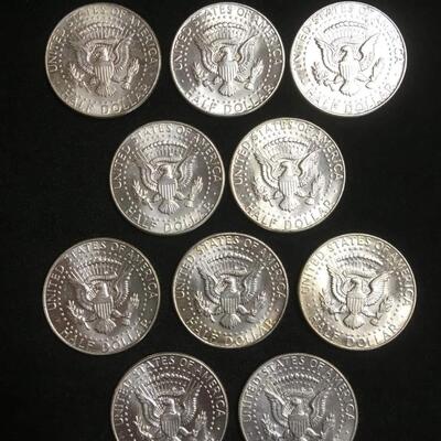 10 uncirculated 1964 kennedy reserve set  half dollars