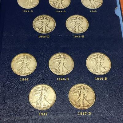 Walking liberty full book 1941    through 1947. Reserve set
