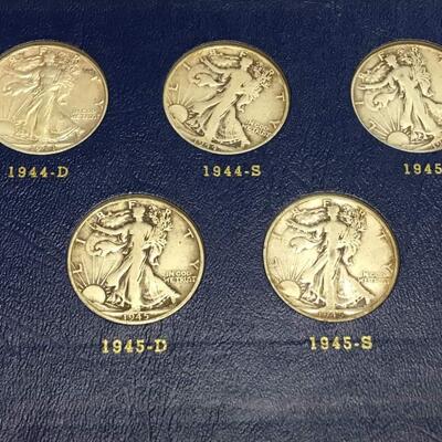 Walking liberty full book 1941    through 1947. Reserve set