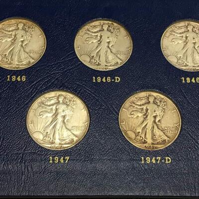 Walking liberty full book 1941    through 1947. Reserve set