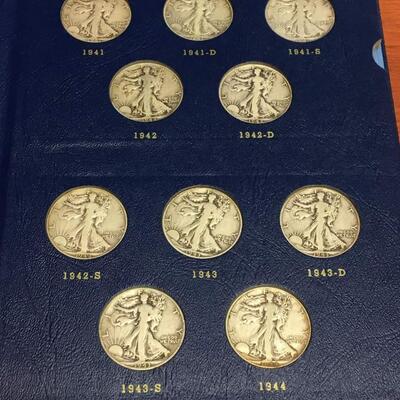 Walking liberty full book 1941    through 1947. Reserve set