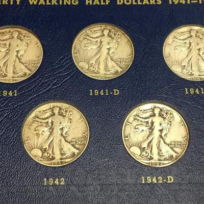 Walking liberty full book 1941    through 1947. Reserve set