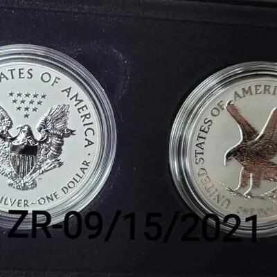 2021 reverse proof 2 coin american silver eagle set .Reserve set
