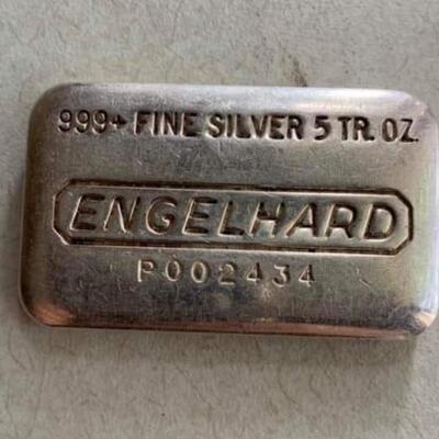 5 Troy oz Engle hard  silver bar. Reserve